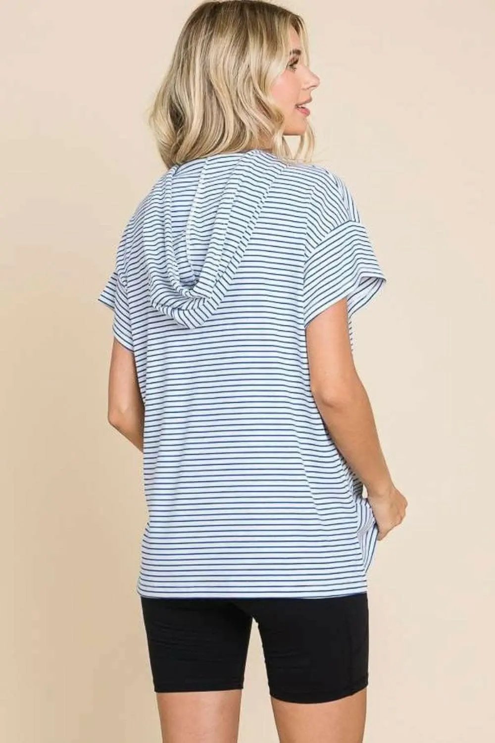 Hooded top with stylish stripes - Love Salve